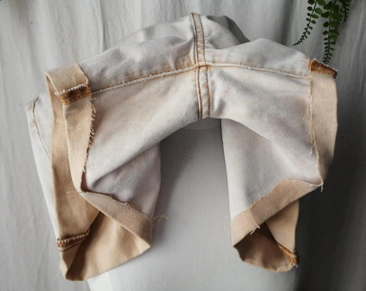 Shorts jeans de cintura alta com lavagem pêssego modelo vintage Marcel "Promod" – photo 5